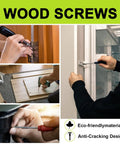 Size 4 Flat Head Wood Screws Assortment Kit 420 Pcs Stainless Steel 304 shown used in cabinet hinge and electronic assembly