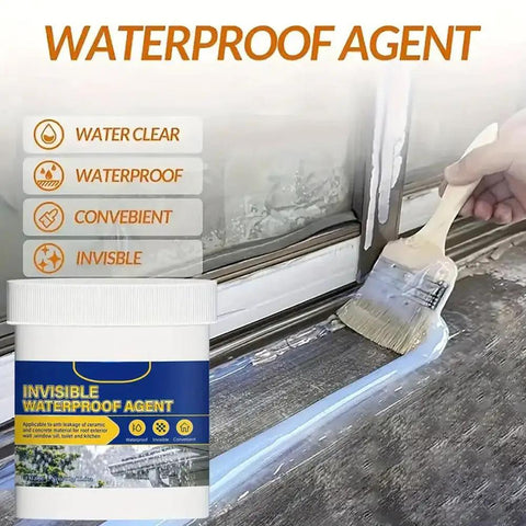 Heavy Duty Clear Waterproof Sealant Gel Leak Stopper For Roof Wall Repair applied with a brush at a window edge.