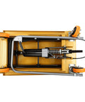Top view of Heavy Duty 330Lbs Hydraulic Lift Table Cart With Four Locking Wheels For Material Handling And Transportation