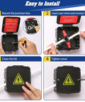 Step-by-step guide for installing Open Splice Junction Box 1 Pack With Cover, DIY Friendly Quick Install For Open Splices.