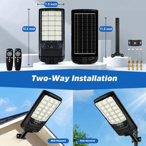 Top Rated Wireless Solar Flood Lights 21000 Lumens Motion Activated Waterproof Security Lighting Dusk To Dawn Remote Control For Driveways Garages And Commercial Parking Areas 2 Pack Save Monthly Energy Costs