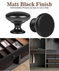 Rustic Matte Black Mushroom Cabinet Knobs 4 Pack for Kitchen Cabinets Bedroom Dresser Drawers Cupboard Hardware closeup of knobs