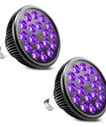 2 Pack 36W LED Black Light Bulbs E26 PAR38 Glow In The Dark UV 395nm with purple light for parties and decor