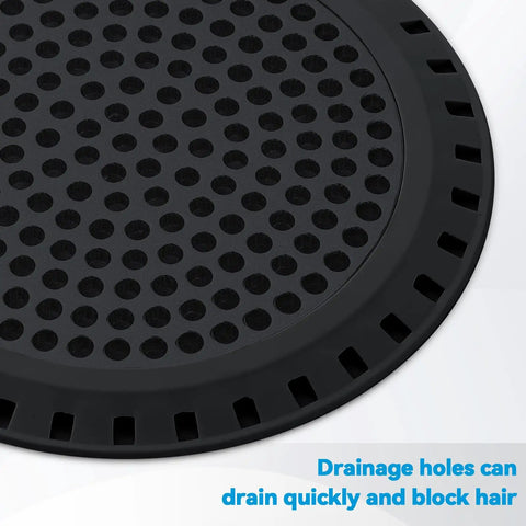 Top Tier Weighted Metal Shower Drain Hair Catcher And Bathtub Strainer Covers with round flat design, features drainage holes.