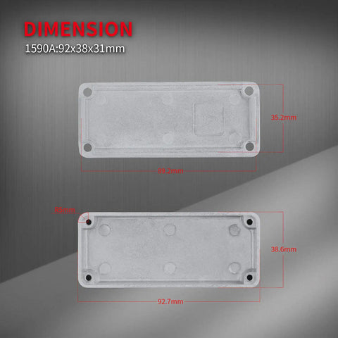 1590A Diecast Aluminum Guitar Pedal Enclosure Stomp Box Case Unfinished 92x38x31mm DIY Effects Box With Mounting Screws