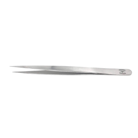 Rock Solid Stainless Steel Lab Tweezers Featuring Straight Slender Fine Point Forceps with precision gripping for tight spots.