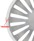 Close-up of Heavy Duty Aluminum Drain Covers Set For Sinks And Floors, Dome Strainer, showing 1/4 inch thick heavy-duty aluminum edge.