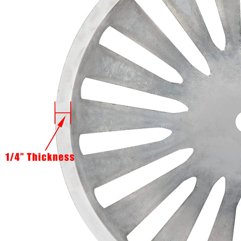 Close-up of Heavy Duty Aluminum Drain Covers Set For Sinks And Floors, Dome Strainer, showing 1/4 inch thick heavy-duty aluminum edge.