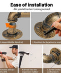 Step-by-step installation guide for Heavy Duty Industrial Staircase Handrails 3 Ft Galvanized Pipe with clear assembly instructions.