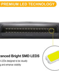 LED Strobe Third Brake Light for Ram Trucks 1500 2500 3500 4500 5500 2010 Through 2018, close-up of SMD LEDs and smoked lens.
