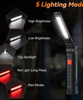 Six Pack Magnetic LED Work Lights With 360 Degree Rotating Heads, Rechargeable Mechanics Light With Five Modes shown