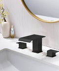 Deck Mount Roman Tub Faucet Set With 3 Hole Mount Dual Handle High Flow Matte Black Waterfall Spout for soaking bathtubs