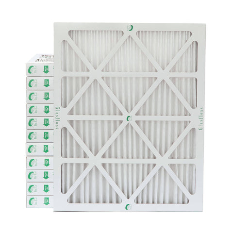 Stack of ZL 20x25x2 MERV 10 Air Filter Pack For Home Office School And More 12 Count Actual 19.5 x 24.5 x 1.75 Inches
