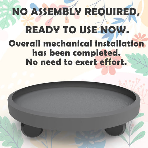 11 Inch Heavy Duty Plant Caddie with Wheels, Rolling Planter Stand for Indoor Outdoor Use, Tempered Plastic Grid Base, No Assembly
