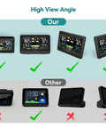 Comparison of Wireless Indoor Outdoor Weather Station With Digital Atomic Clock with high view angle versus other designs.