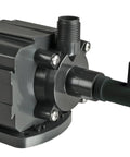Side view of Danner Supreme 250 GPH Hydro-Mag recirculating water and air pump with venturi; gray/black housing