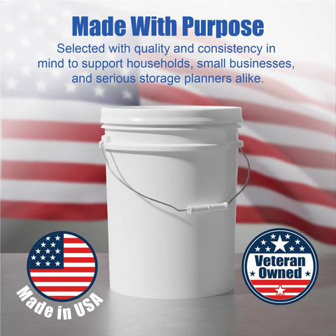 Top Shelf 5 Gallon Bucket Pack Of 6 With Secure Gamma Screw Lid Food Grade Bpa Free Hdpe Bulk Storage Containers For Pantry And Utility Work That Truly Saves Your Hide On Busy Days