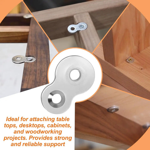 Rock Solid Figure Eight Tabletop Fasteners With Sixty Countersunk Screws Hardcore 12 Gauge Zinc Coated Steel for flush woodworking joints