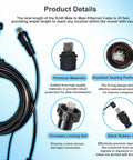 Kilogorge 20ft marine RJ45 Ethernet cable with male-to-male connectors for Garmin GPSMAP and other marine devices.
