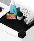 Top Shelf Silicone Washer And Dryer Cover 26 X 18 Inch Non Slip Waterproof Protector Mat on laundry room appliance.