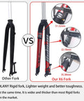 Rigid Mountain Bike Front Fork Aluminum Alloy 1 1/8 Inch Threadless Straight Steerer vs X6 Fork comparison