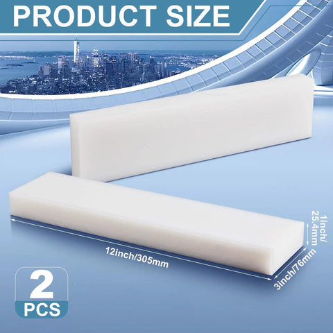 2 Pcs HDPE Plastic Blocks 1 In By 3 In By 12 In Solid Polyethylene Blocks for Machining DIY Projects and Prototyping
