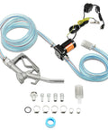 3.7 GPM 110V AC Fuel Pump Kit with Handle, hoses, and fittings for gasoline, diesel, kerosene, mineral oil, two-way switch