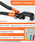 Beefed Up Hydraulic Crimping Tool Kit With 9 Dies For Battery Cables And Wire 12 AWG To 2/0 AWG Copper Aluminum Stainless Steel
