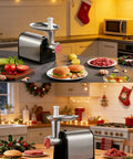 Heavy Duty Electric Meat Grinder With Sausage Stuffer Kit 3200W Peak 300W Rated in kitchen with burgers and ground beef