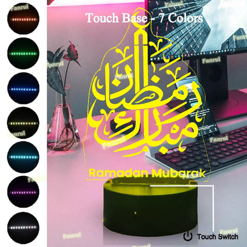 Lit Ramadan Illusion Night Light 3D Look With 16 Color Change LEDs Remote USB Powered Touch Control Eid Mubarak Decor