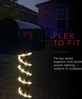 LED Rope Lights 16ft Clear Warm White 3000K For Indoor And Outdoor Use wrapped around mailbox post at night