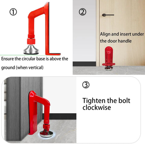 Installation guide for Portable Door Lock For Travel And Home Safety Anti Theft Door Blocker For Hotels And Apartments No Drill Installation Easy To Use For Women And Kids Sleep With Peace Of Mind.