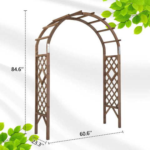 7Ft Wooden Garden Arch Wedding Backdrop Stand For Ceremony, Plant Trellis And Pergola For Garden Backyard Lawn Decor