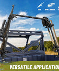 UTV Hunting Tool Holder Rack for Cargo Bed Universal Adjustable SXS Gear Mount Heavy Duty Bracket on UTV with tools