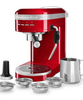 Empire Red Metal Semi Automatic Espresso Machine With Dual Smart Temperature Sensors And 58mm Commercial Grade Portafilter
