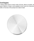 1.5 Inch Rotating Swivel Stand With Steel Ball Bearings Annular Lazy Susan Base Turntable For Kitchen Corner Cabinets Silver 0.45 Inch Diameter Heavy Duty Kitchen Organizer Spices Snacks Craft Display, silver top view