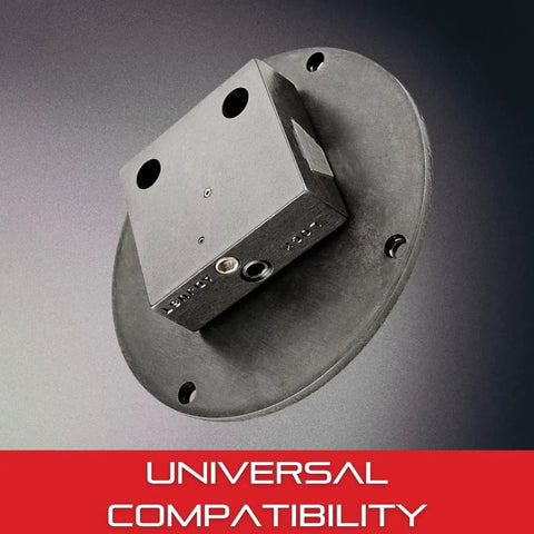 Rock Solid Steel Indicator Back with Adjustable Mounting Bracket for Gauges, two counterbored holes, metallic finish