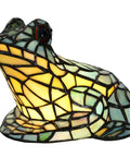 Frog Table Lamp Tiffany Style Stained Glass Accent Night Light For Home Decor And Nursery Bedside Handmade Multicolor LED Included With Soft Glow Ambience