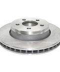 Front view of Pro Grade Front Vented Brake Rotor With Non Directional Swirl Finish Hub Centric Chamfer High Metallurgical Castings.