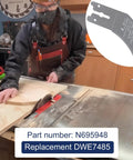 Top Tier Table Saw Riving Knife Kickback Shield Compatible With Dewalt Dwe7485 precision ground safety guard in use on workshop table.