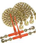 Grade 70 Three By Eight Inch Chain And Binder Kit With Two Chains And Two Binders For Flatbed Hauling And Load Securement Twenty Foot Length 6600 Pound Safe Working Load Built To Last