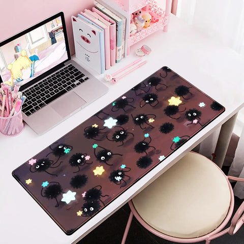 Ultra Large Anime Themed Gaming Mouse Pad With Pom Pom Stars Oversized Desk Pad for Computer Setup 31.5 by 11.8 Inches on desk