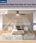 42 Inch Low Profile Ceiling Fan With Light And Remote Flush Mount Reversible Blades Dimmable 3 CCT in bedroom