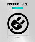 Badass Waterproof Reflective EV Charging Port Sticker Black Electric Plug Vinyl Decal, 4.72 inches, charging plug design.