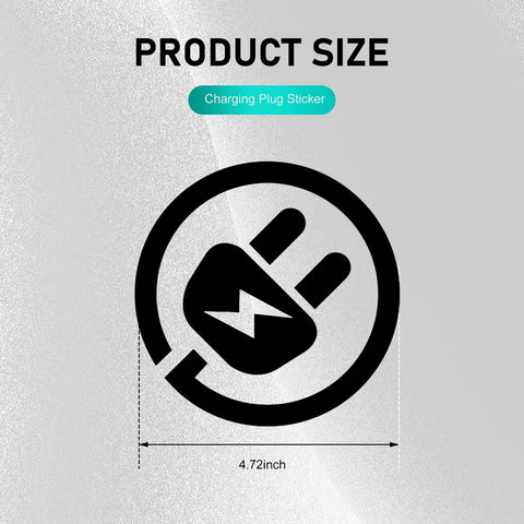 Badass Waterproof Reflective EV Charging Port Sticker Black Electric Plug Vinyl Decal, 4.72 inches, charging plug design.