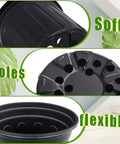 Value Pack Of 120 Pcs 1 Gallon Plastic Plant Nursery Pots With Drainage Holes showing flexibility and drainage function