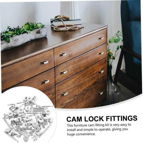 20 Sets Cam Fittings Kit For Furniture Connectors With Dowels And Fasteners For Cabinet Assembly in drawer installation