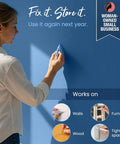 Person using Refillable Touch Up Paint Pen For Mess Free Repairs Reusable Wall Color Matcher on blue wall