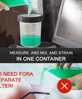 Save Yourself Some Grief With These Disposable Hvlp Paint Sprayer Mixing Cups Kit showing a measuring cup mixing paint.