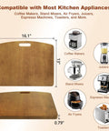 Rock Solid Wooden Appliance Slider With 360 Rolling Wheels For Coffee Makers Smooth Silent Glide. 16.1" x 13" wood deck for kitchen appliances.